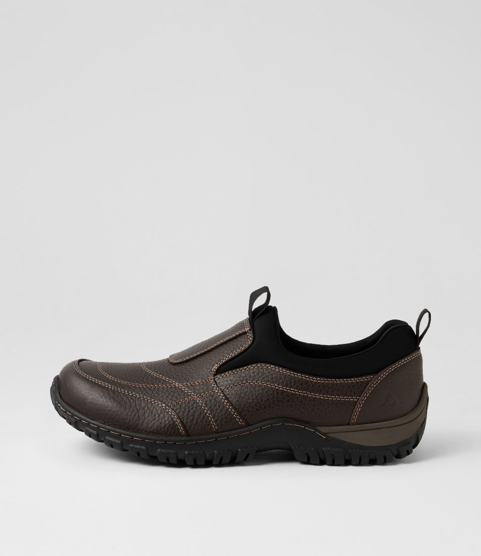 Tonal Brown Tumble Nubuck Flat Shoes