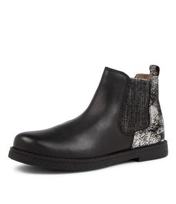 202916 CHELSEA II JNR CK BLACK SILVER DISTRESS LEATHER SYNTHETIC