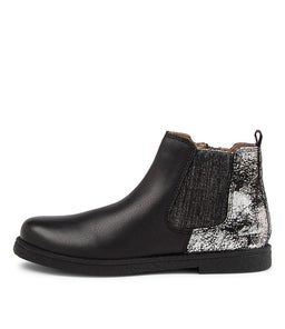 202916 CHELSEA II JNR CK BLACK SILVER DISTRESS LEATHER SYNTHETIC