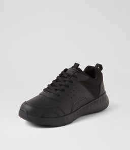 HENDRIX JNR LACE MC CK BLACK LEATHER
