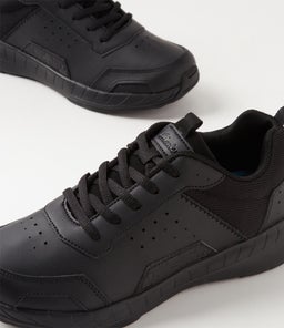 HENDRIX JNR LACE MC CK BLACK LEATHER