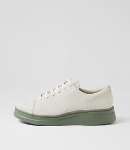 K200645 RUNNER UP CM WHITE OLIVE LEATHER