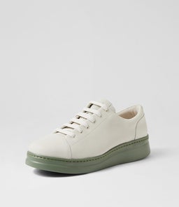 K200645 RUNNER UP CM WHITE OLIVE LEATHER