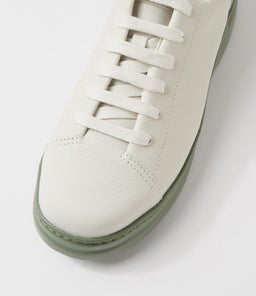 K200645 RUNNER UP CM WHITE OLIVE LEATHER