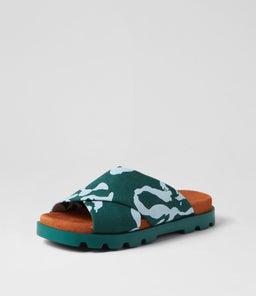 K201322 BRUTUS SANDAL CM GREEN MULTI CANVAS