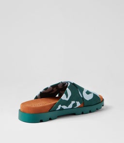 K201322 BRUTUS SANDAL CM GREEN MULTI CANVAS