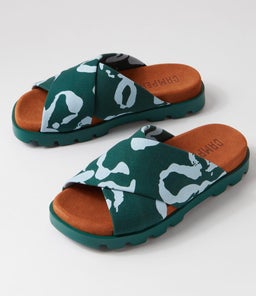 K201322 BRUTUS SANDAL CM GREEN MULTI CANVAS