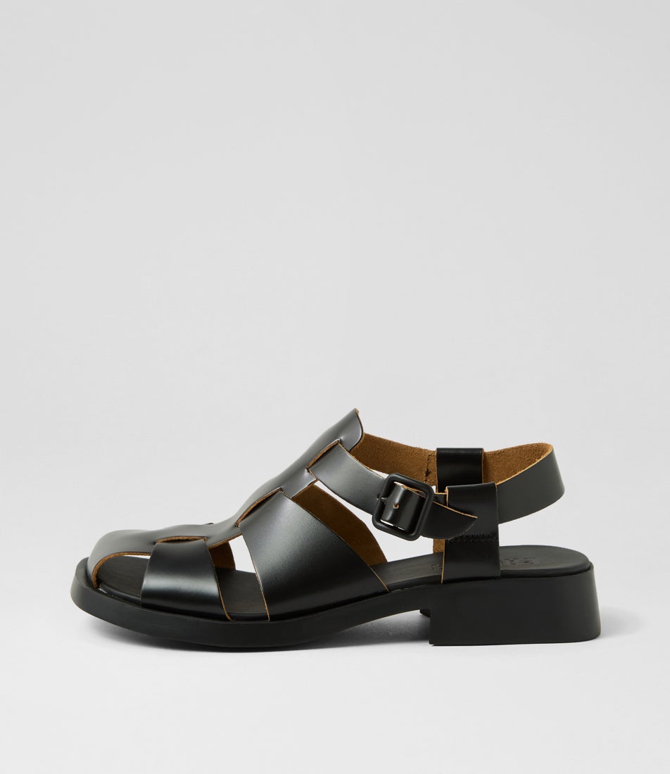 Dana Black Leather Sandals