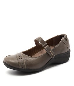BANNIE DARK TAUPE LEATHER