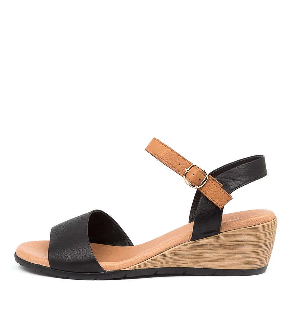 Buy Diana Ferrari Xaida Df Black Dk Tan Heeled Sandals online with free shipping