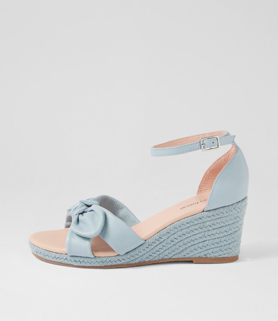 Jennalea Light Denim Leather Rope Sandals Jennalea Light Denim Leather Rope Sandals