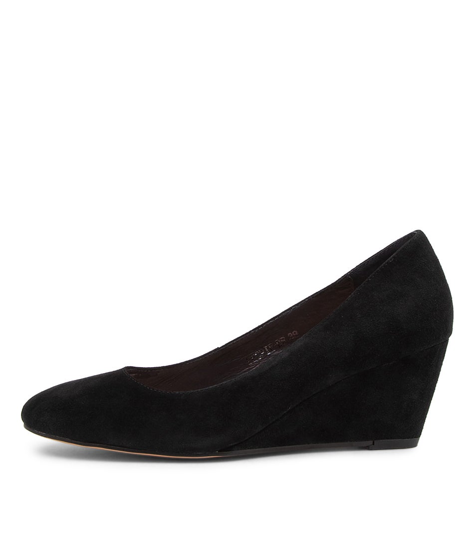 Lespie Black Suede Wedge Heels Lespie Black Suede Wedge Heels