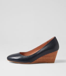LESPIE DF NAVY NATURAL HEEL LEATHER