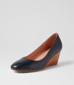 LESPIE DF NAVY NATURAL HEEL LEATHER
