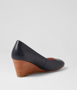 LESPIE DF NAVY NATURAL HEEL LEATHER