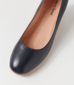 LESPIE DF NAVY NATURAL HEEL LEATHER