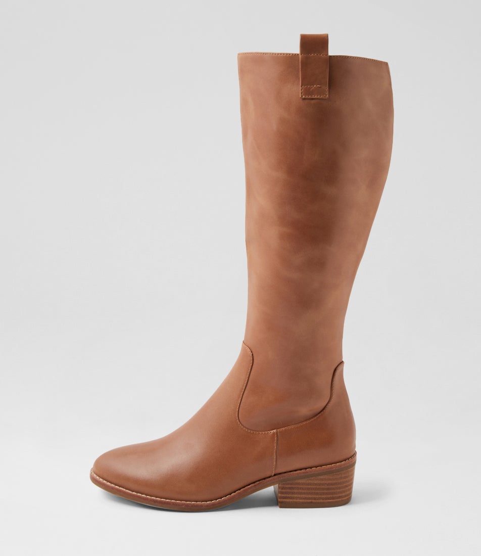 Giddy Mid Tan Leather Knee High Boots