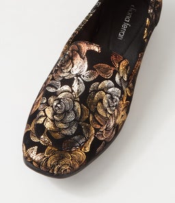 TEMIMIE DF GOLD FLORAL SUEDE
