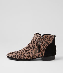 RONELE DF MUSHROOM LEOPARD BLACK SUEDE
