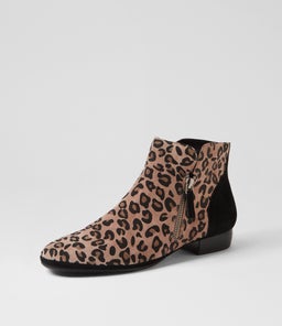 RONELE DF MUSHROOM LEOPARD BLACK SUEDE