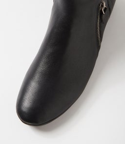 RONELE DF BLACK BLACK HEEL LEATHER