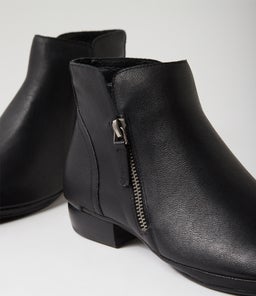 RONELE DF BLACK BLACK HEEL LEATHER