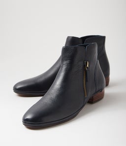 RONELE DF NAVY DK BROWN HEEL LEATHER