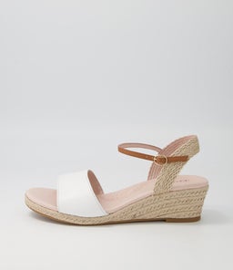 HARISSA DF WHITE TAN LEATHER