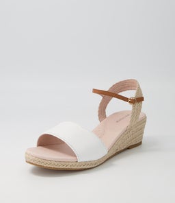 HARISSA DF WHITE TAN LEATHER