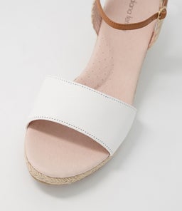 HARISSA DF WHITE TAN LEATHER