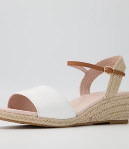 HARISSA DF WHITE TAN LEATHER
