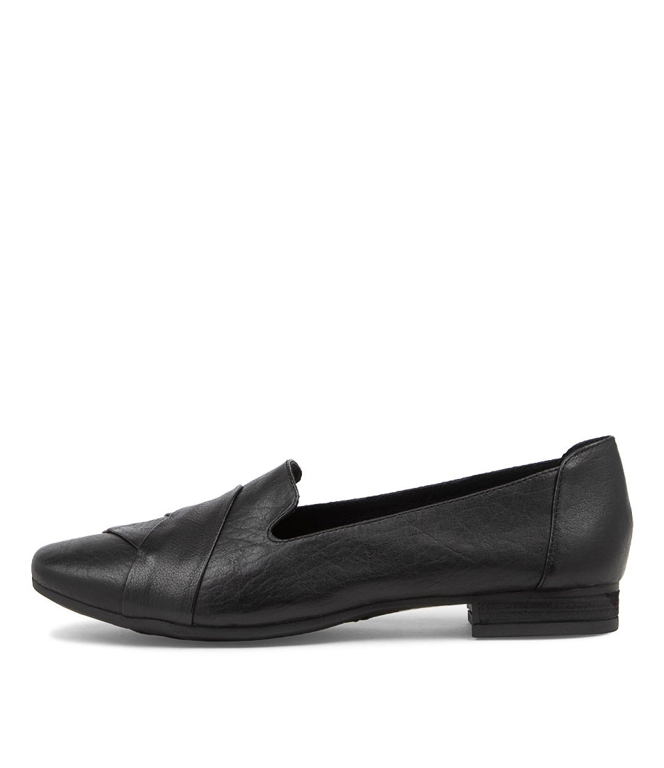 Tilony Black Leather Loafers