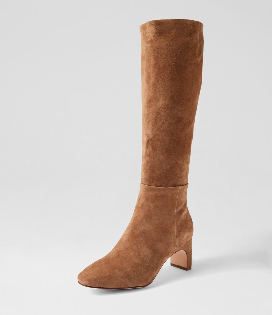 Swan Light Choc Suede Knee High Boots