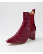 Larlot Cherry Patent Leather Ankle Boots