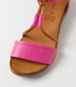 SAMINE DF FUCHSIA TAN LEATHER