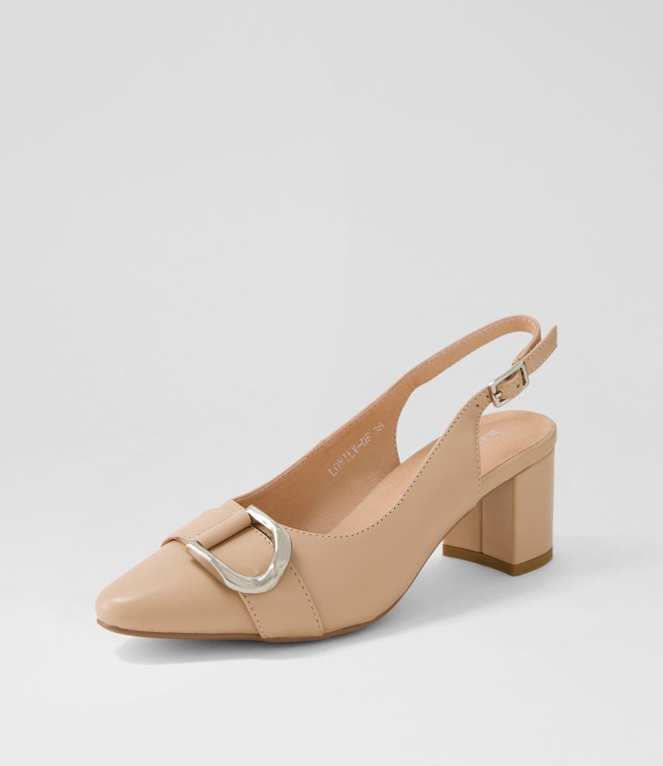Lovily Nude Leather Heels by Diana Ferrari | Shop Online at Styletread