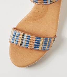 HULEP DF BLUE MULTI STRIPE WOVEN LEATHER