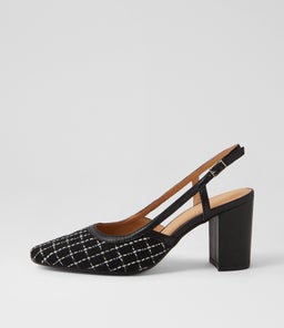 SHADIE DF BLACK TWEED BLACK FABRIC LEATHER