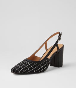 SHADIE DF BLACK TWEED BLACK FABRIC LEATHER