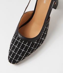 SHADIE DF BLACK TWEED BLACK FABRIC LEATHER