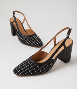 SHADIE DF BLACK TWEED BLACK FABRIC LEATHER