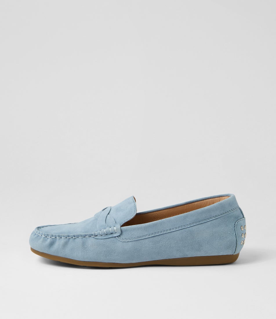 Elian Denim Suede Flat Shoes