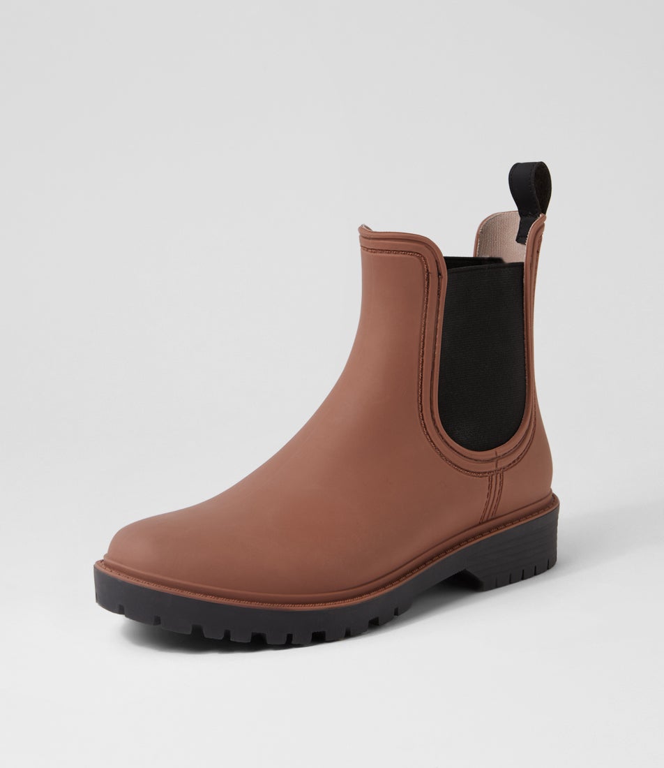 Laurina2 Choc Black Gumboot Ankle Boots