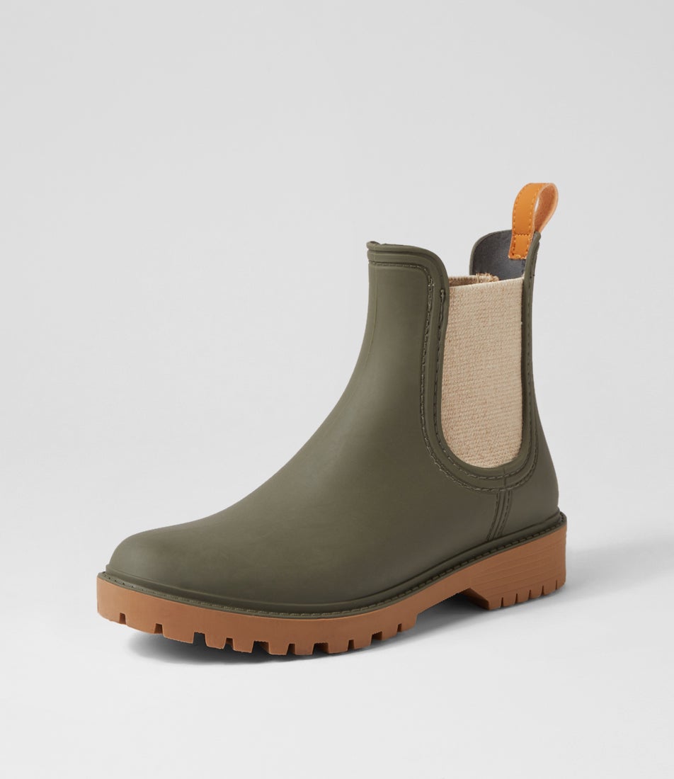 Laurina2 Olive Gumboot Ankle Boots