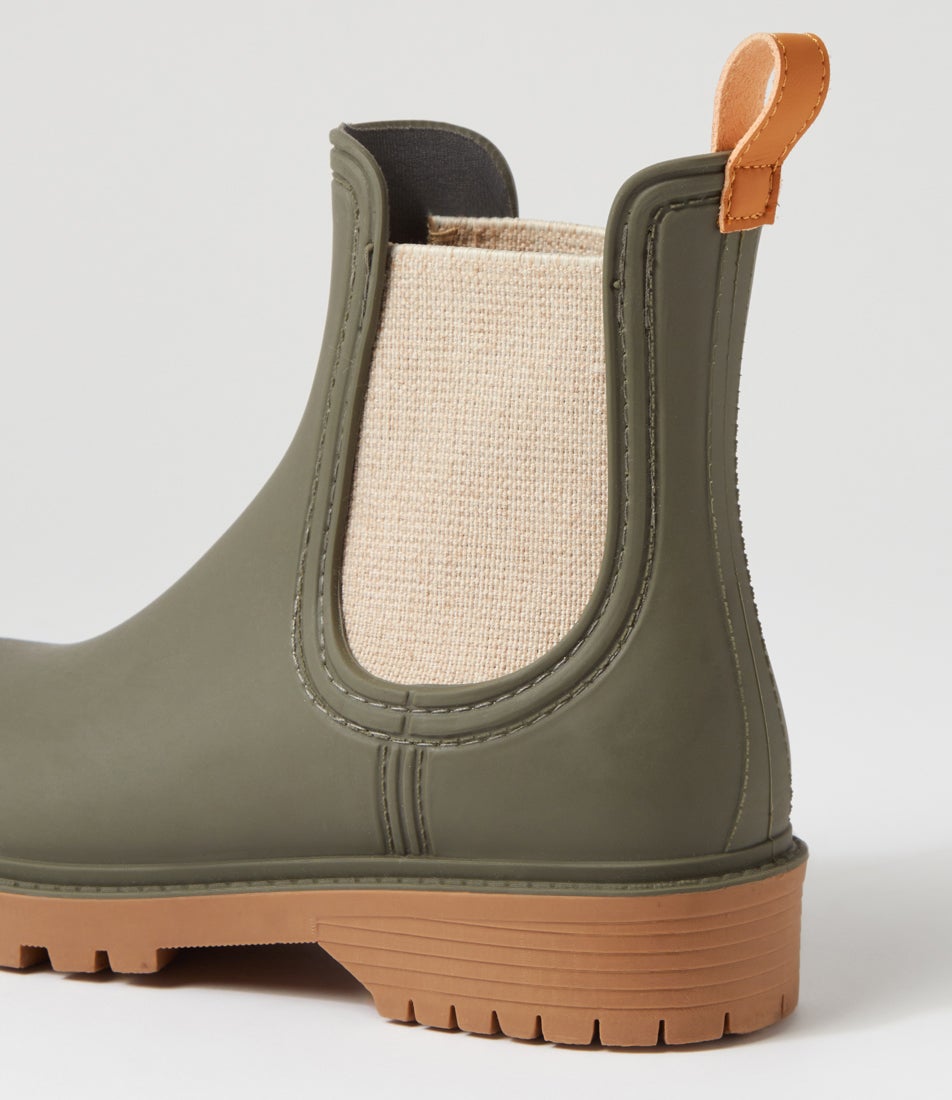Laurina2 Olive Gumboot Ankle Boots
