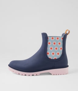 LAURINA2 DF MIDNIGHT BLUE FLORAL GUMBOOT