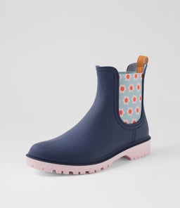 LAURINA2 DF MIDNIGHT BLUE FLORAL GUMBOOT