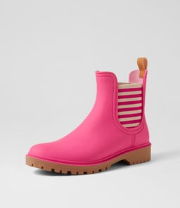 LAURINA2 DF FUCHSIA STRIPE GUMBOOT