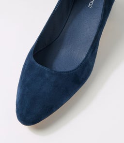 OLEDIA DF NAVY GLOSS HEEL SUEDE