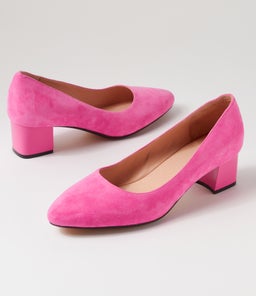 OLEDIA DF BRIGHT PINK GLOSS HEEL SUEDE
